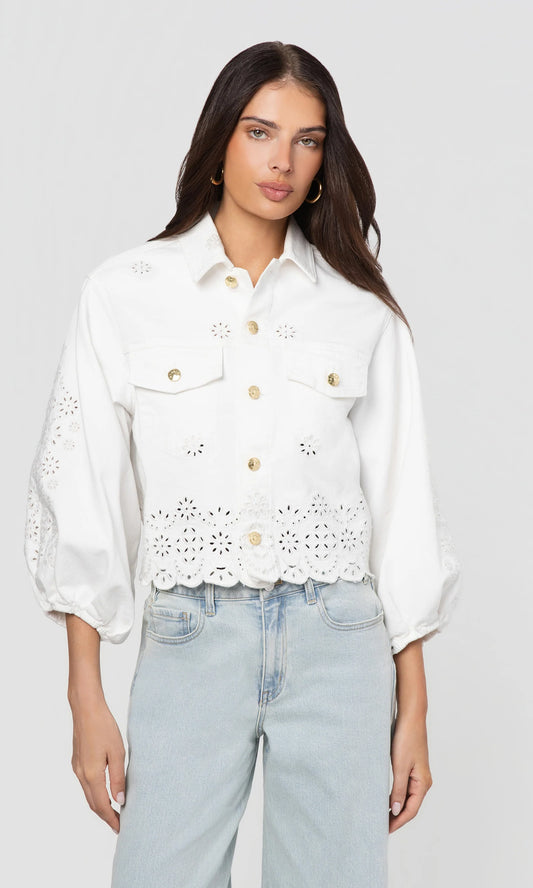 LUMERE EMBROIDERED DENIM JACKET