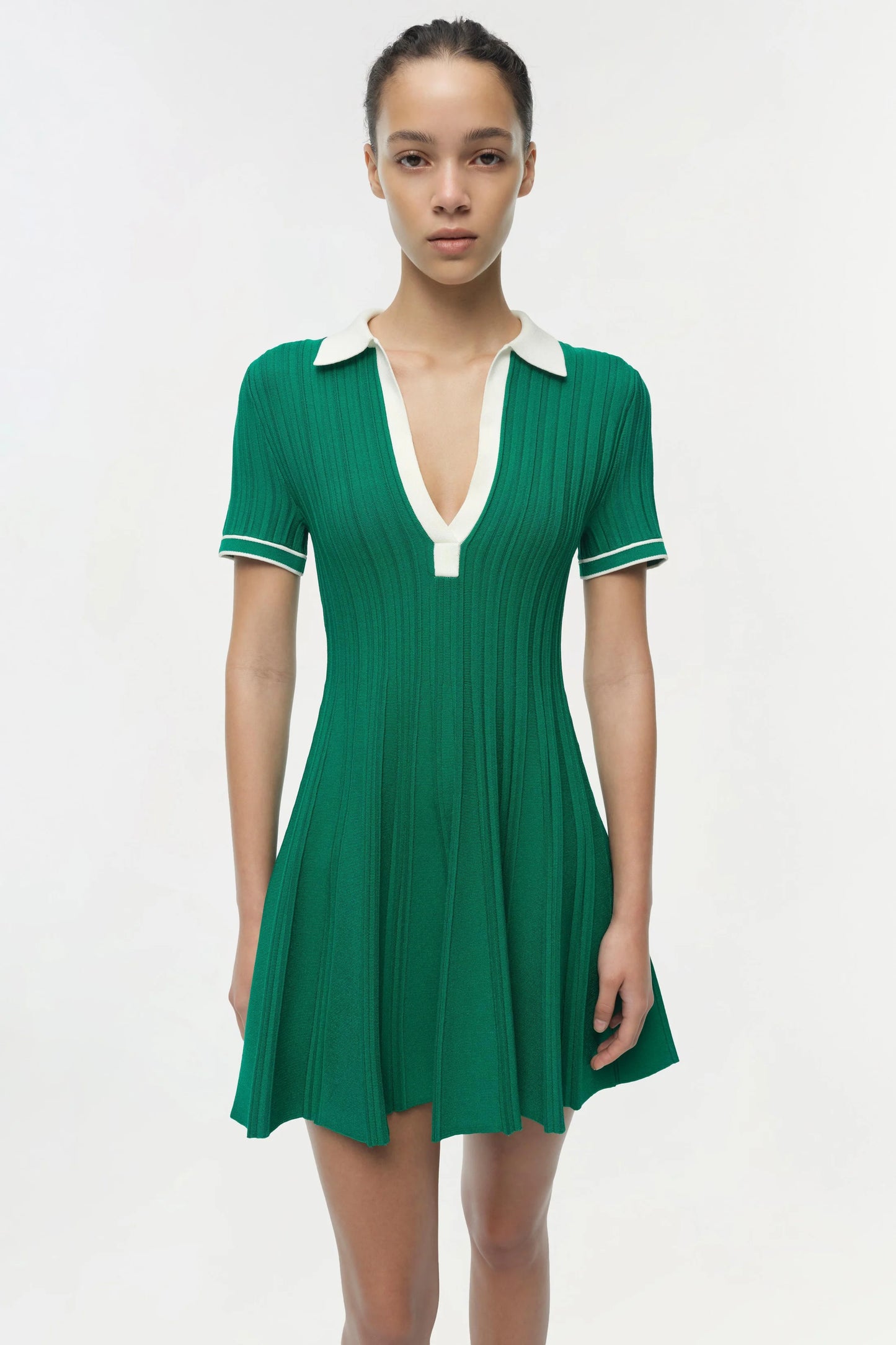 Page Knit Polo Mini Dress