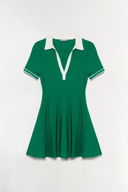 Page Knit Polo Mini Dress