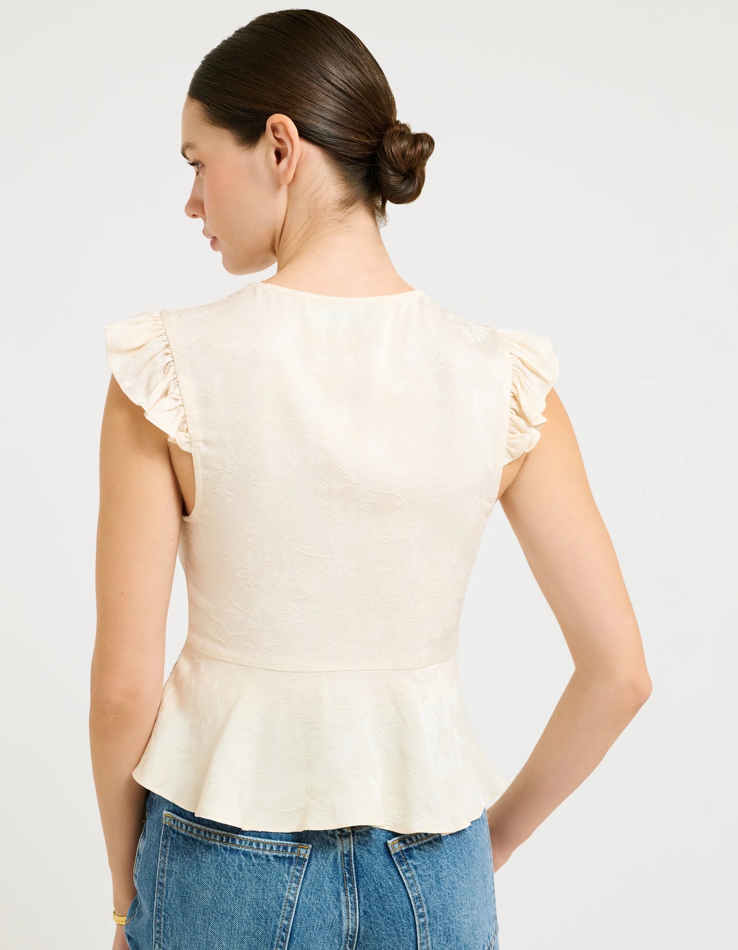 Ivory Jacquard Wisteria Top