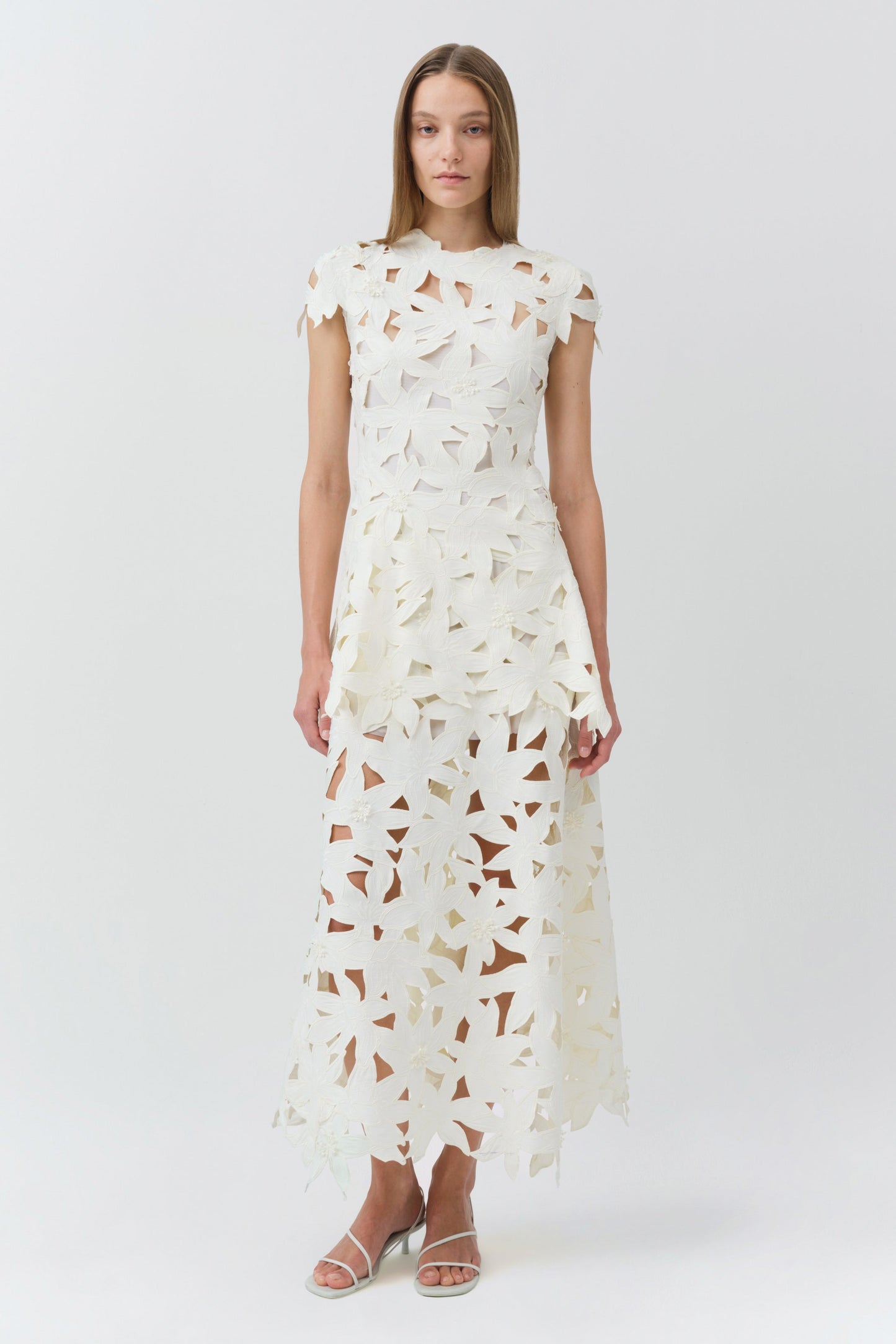 Neve Embroidered Cotton Midi Dress