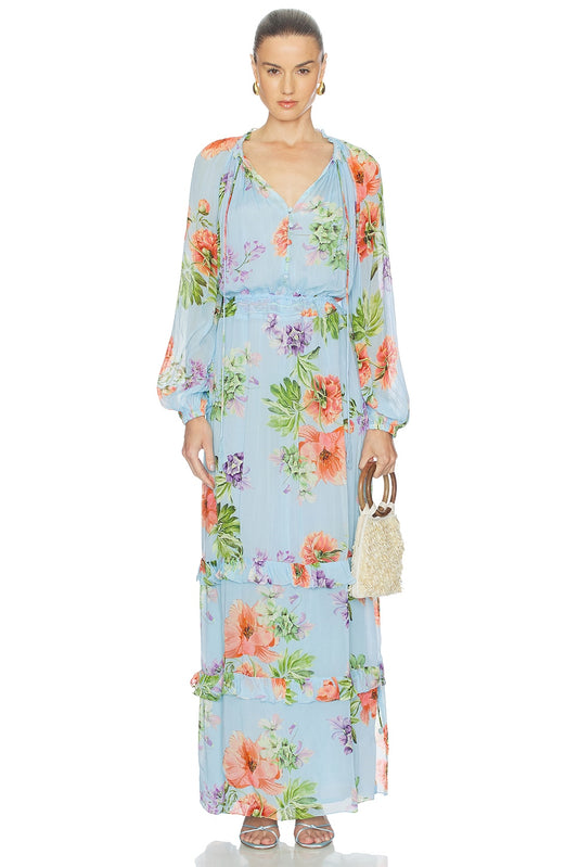 Waist Detail Maxi Kaftan with Slip