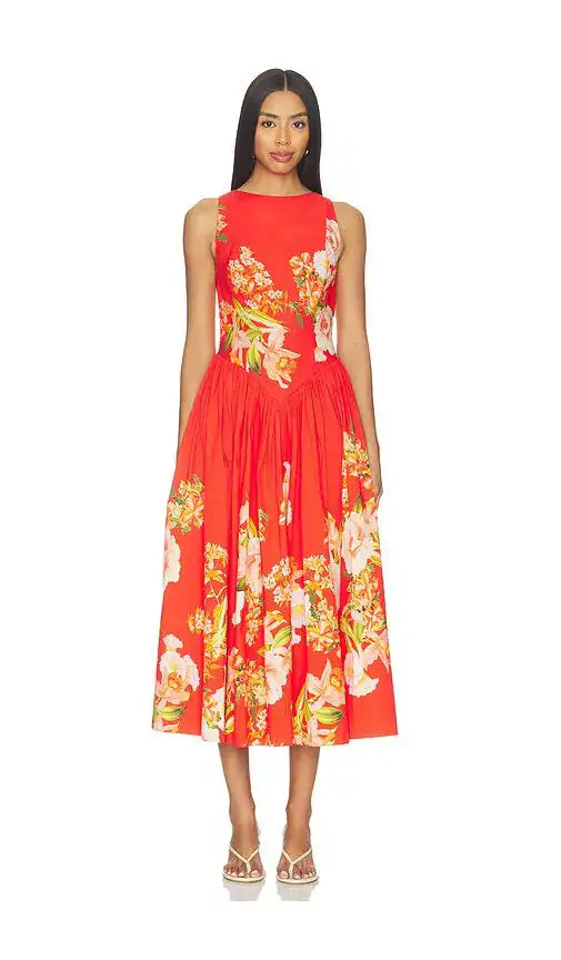 Boat Neck Midi Dress