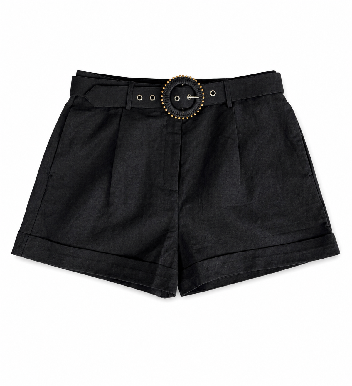 Shorts with Buckle Belt