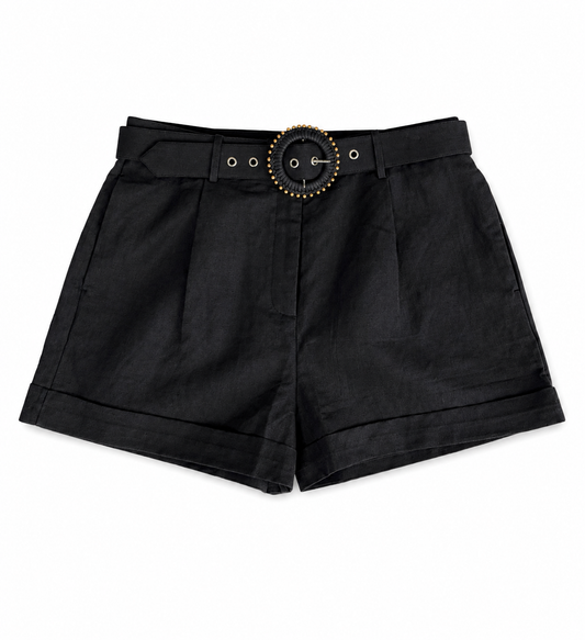 Shorts with Buckle Belt