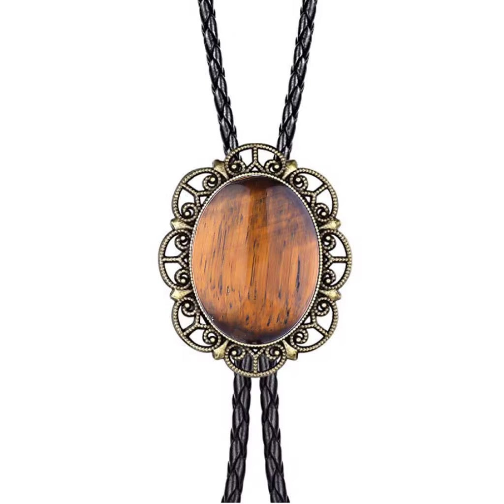 Western Gemstone Bolo Necklace