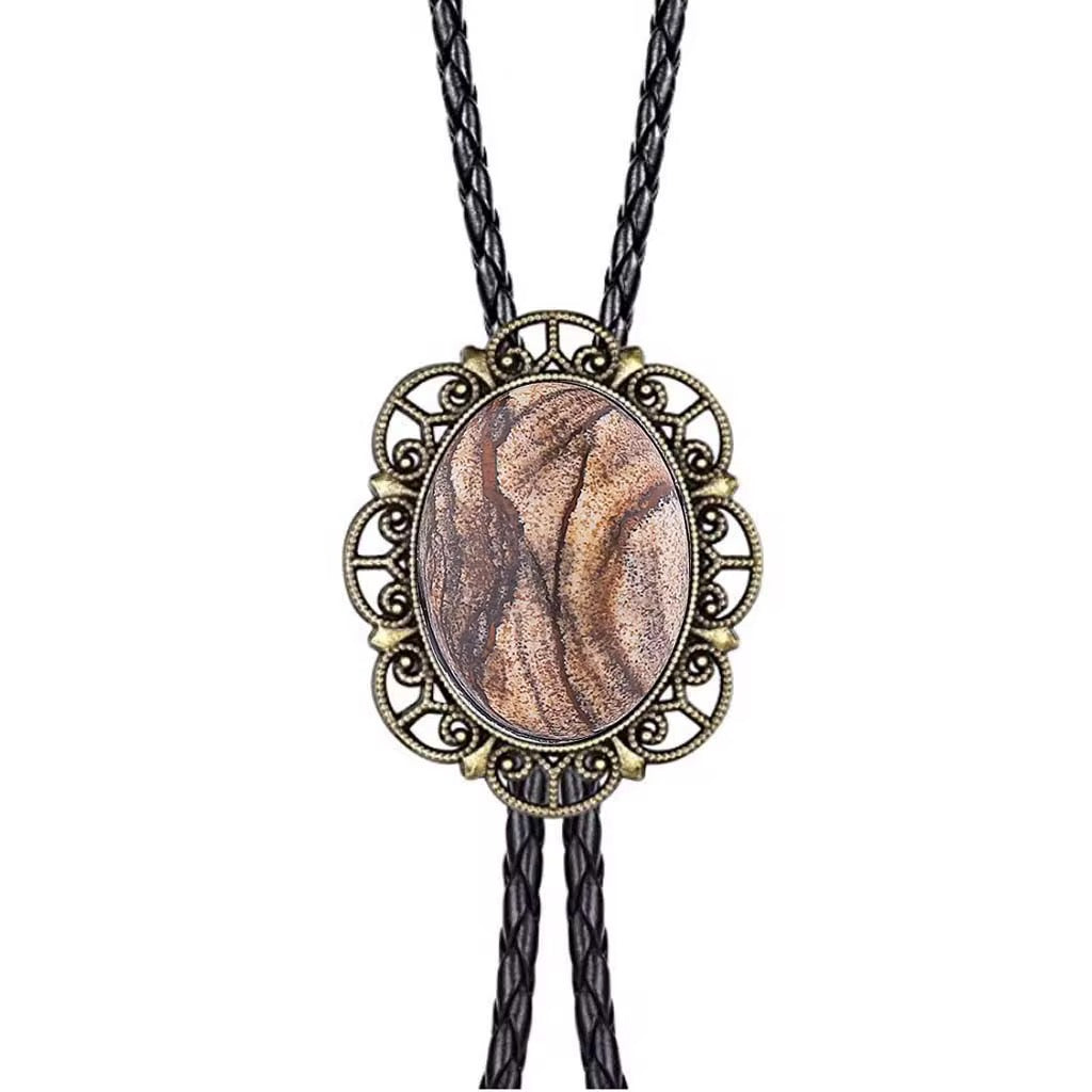 Western Gemstone Bolo Necklace
