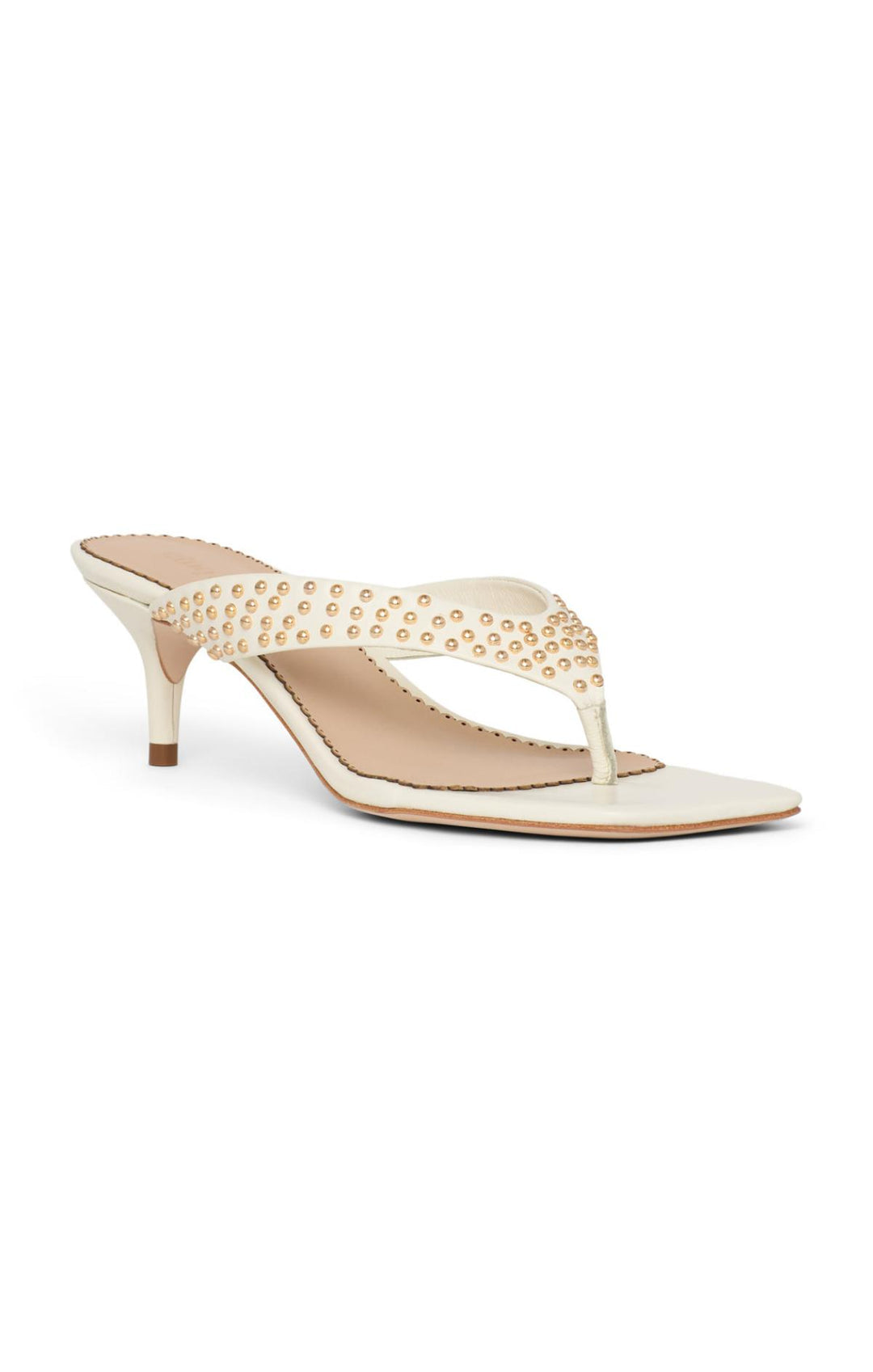 FRANKIE STUDDED LEATHER KITTEN HEEL CINQ Á SEPT