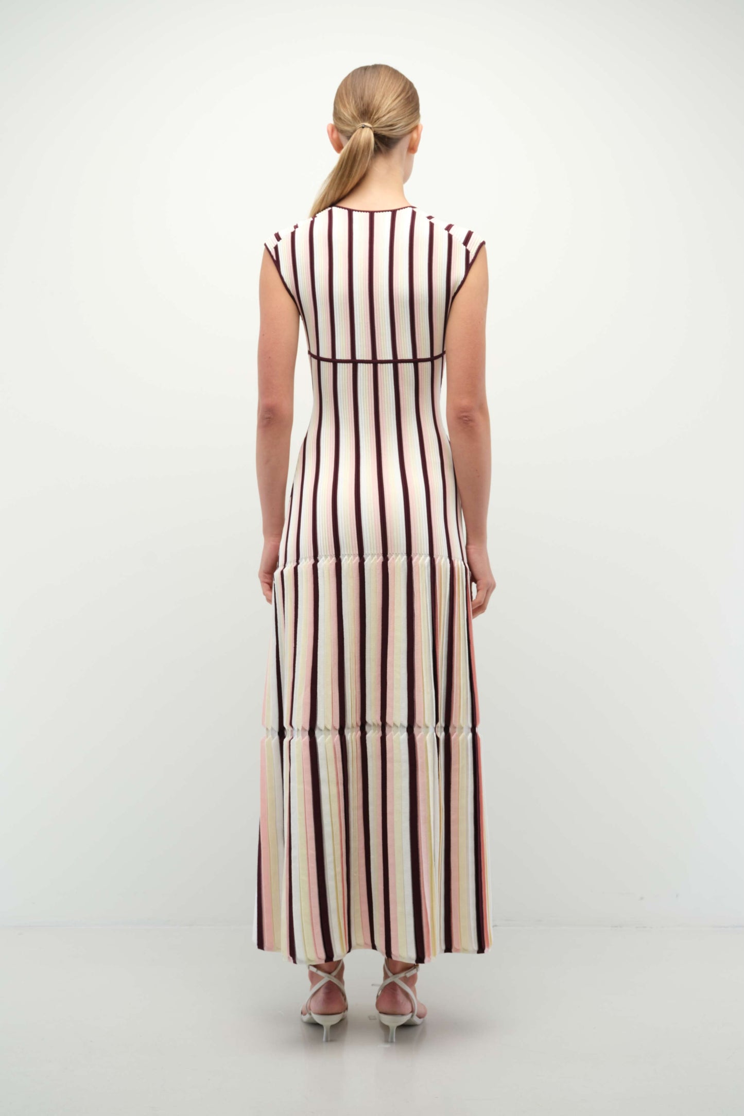 LIANNE V NECK MIDI DRESS