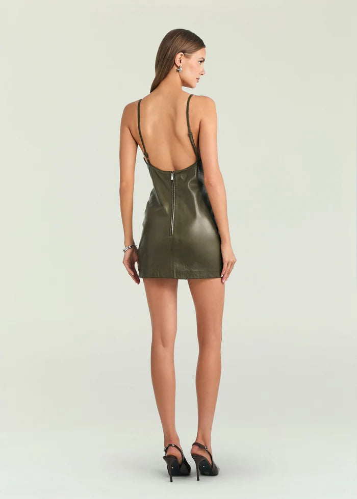 Beyza Leather Dress