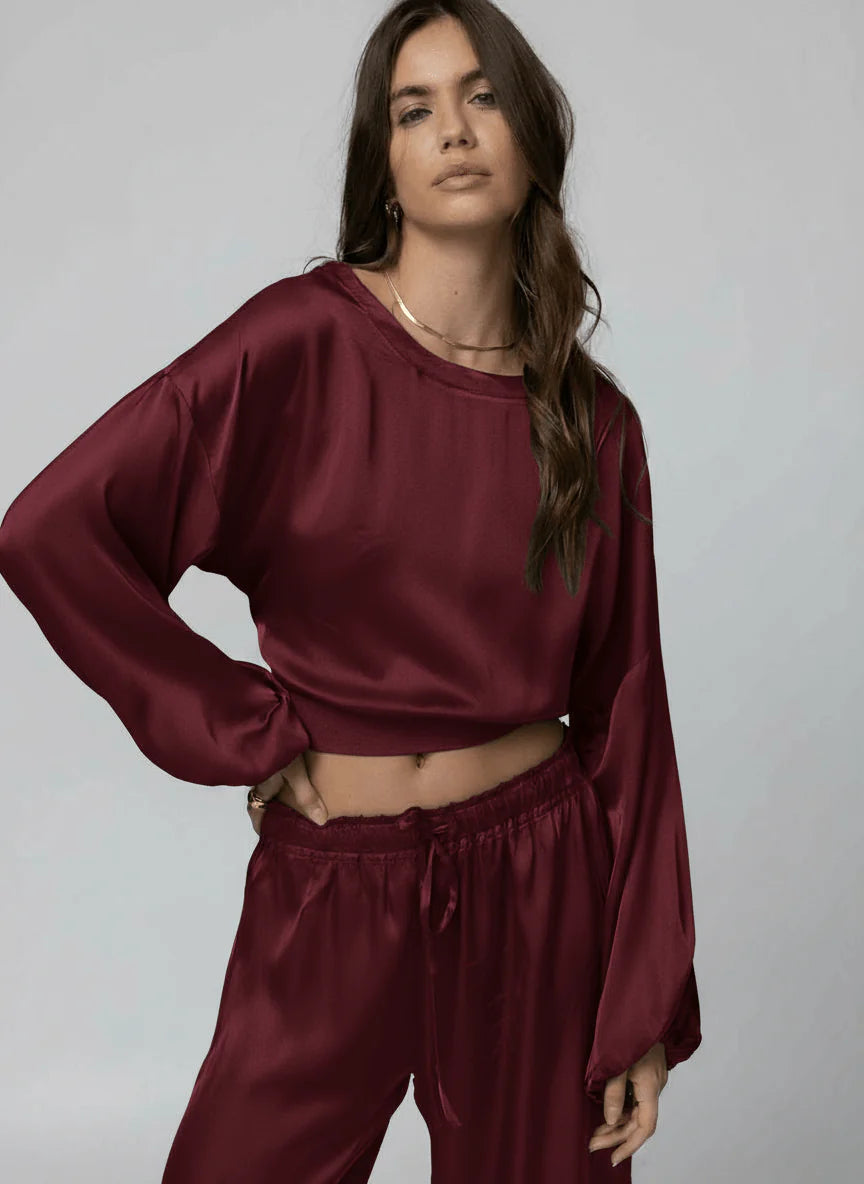 Silky Pacific Long Sleeve Deep Cherry- Stillwater