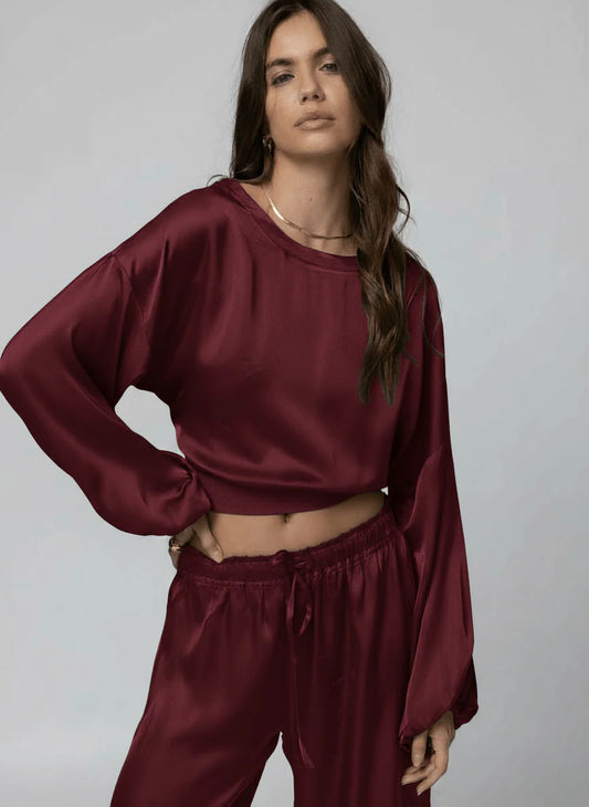 Silky Pacific Long Sleeve Deep Cherry- Stillwater