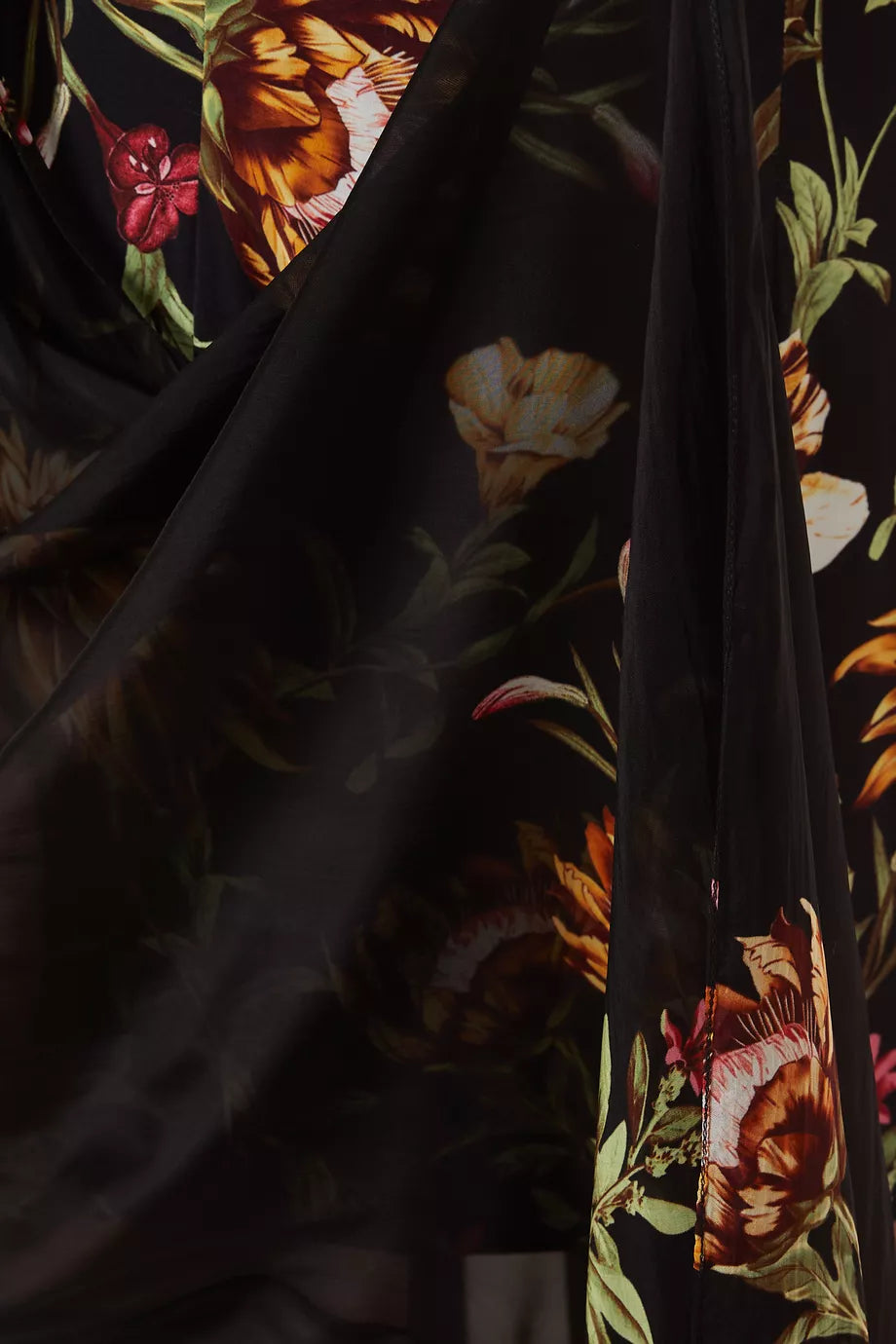 Zara Floral Cape Dress in Crepe