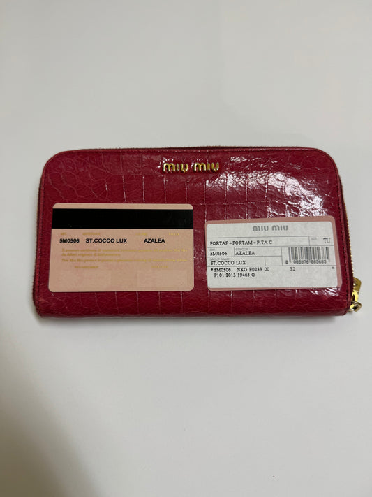 Miu Miu Red Leather Long Wallet
