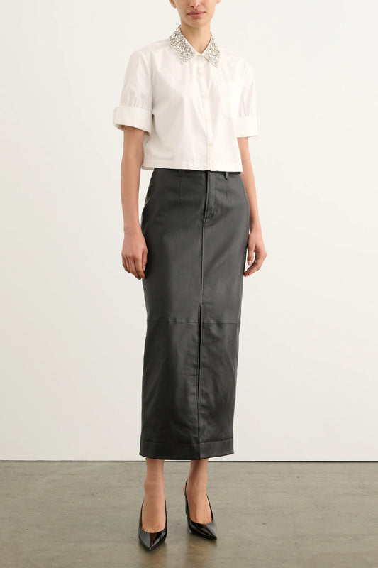 Zadie Cropped Combo Button Down