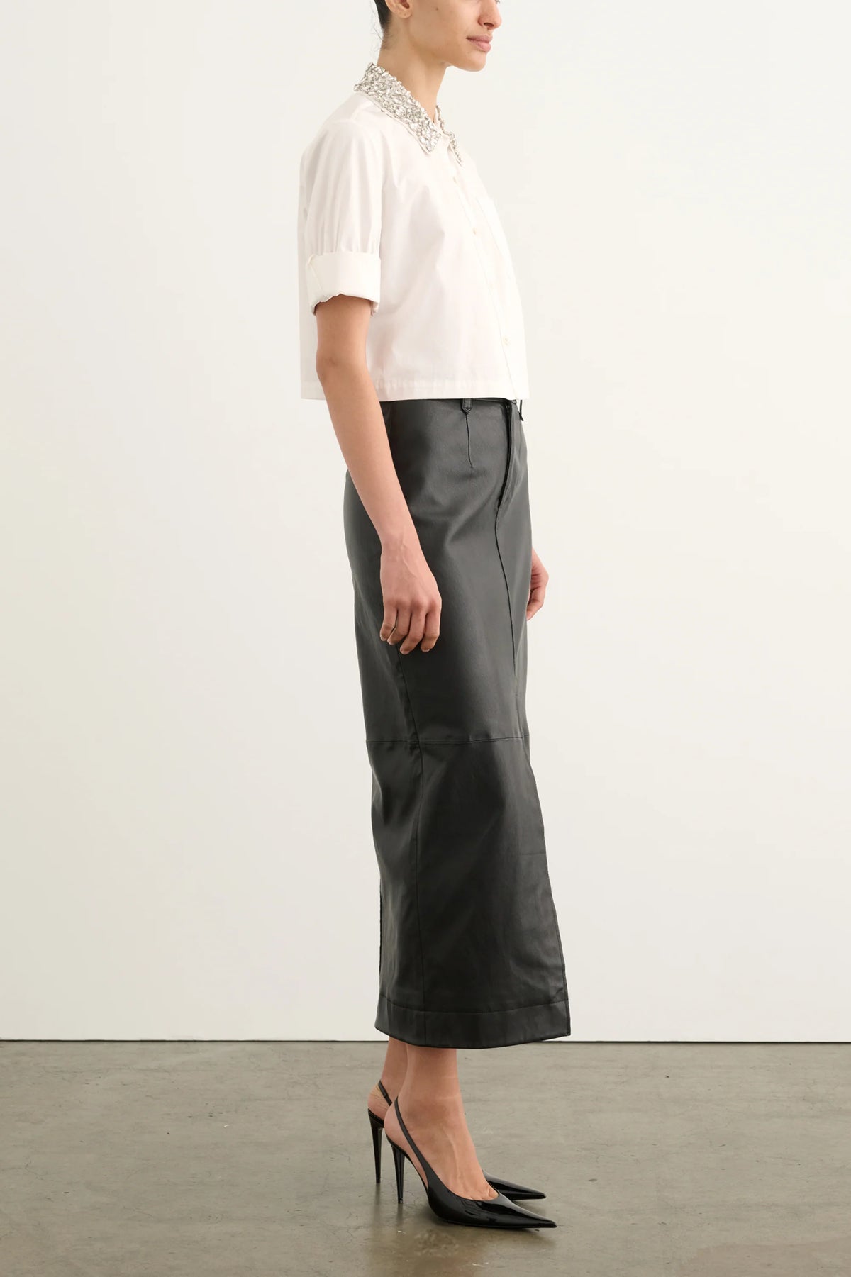 Zadie Cropped Combo Button Down
