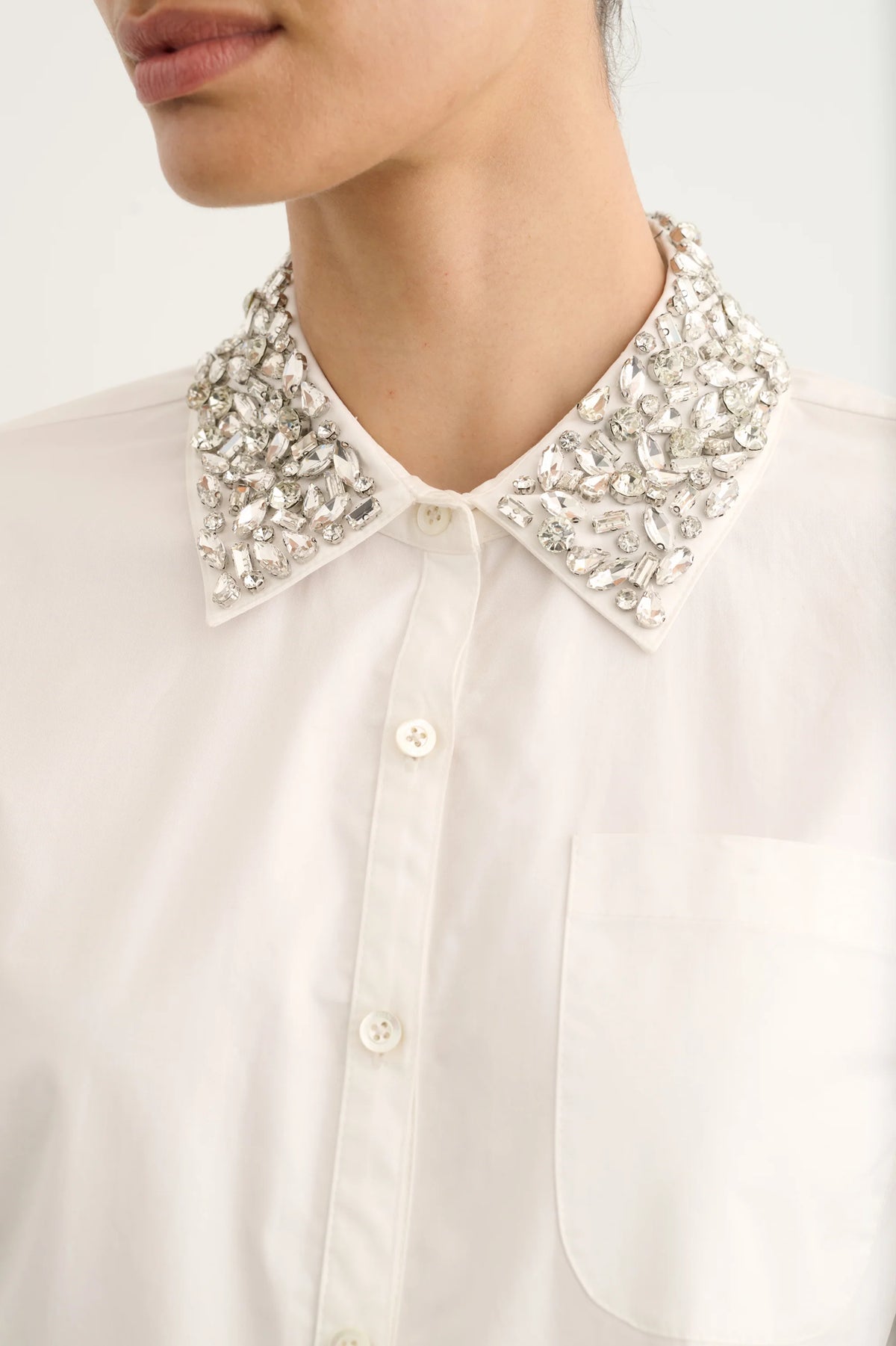 Zadie Cropped Combo Button Down