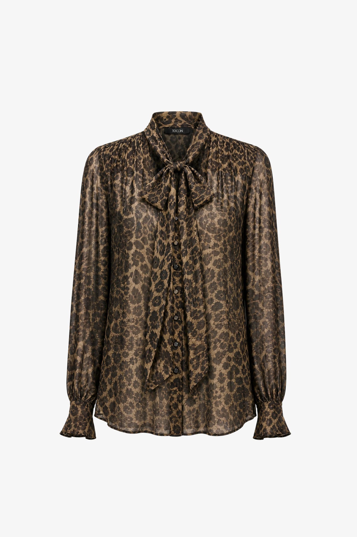 Kaila Tie Neck Button-Front Blouse