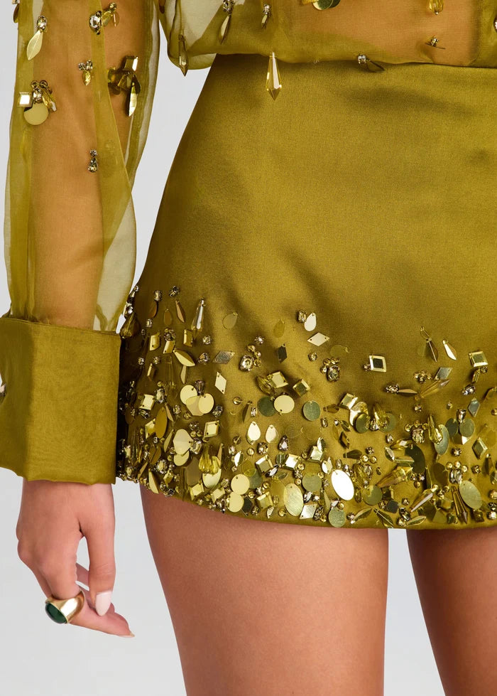 Quilly Embroidered Skirt