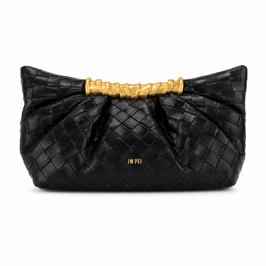 Leia Weave Texture Pleated Clutch