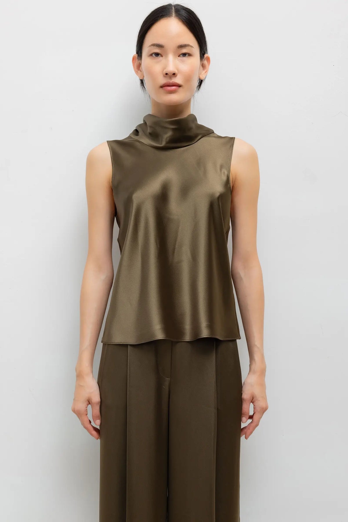 Barb Sleeveless Cowl Neck