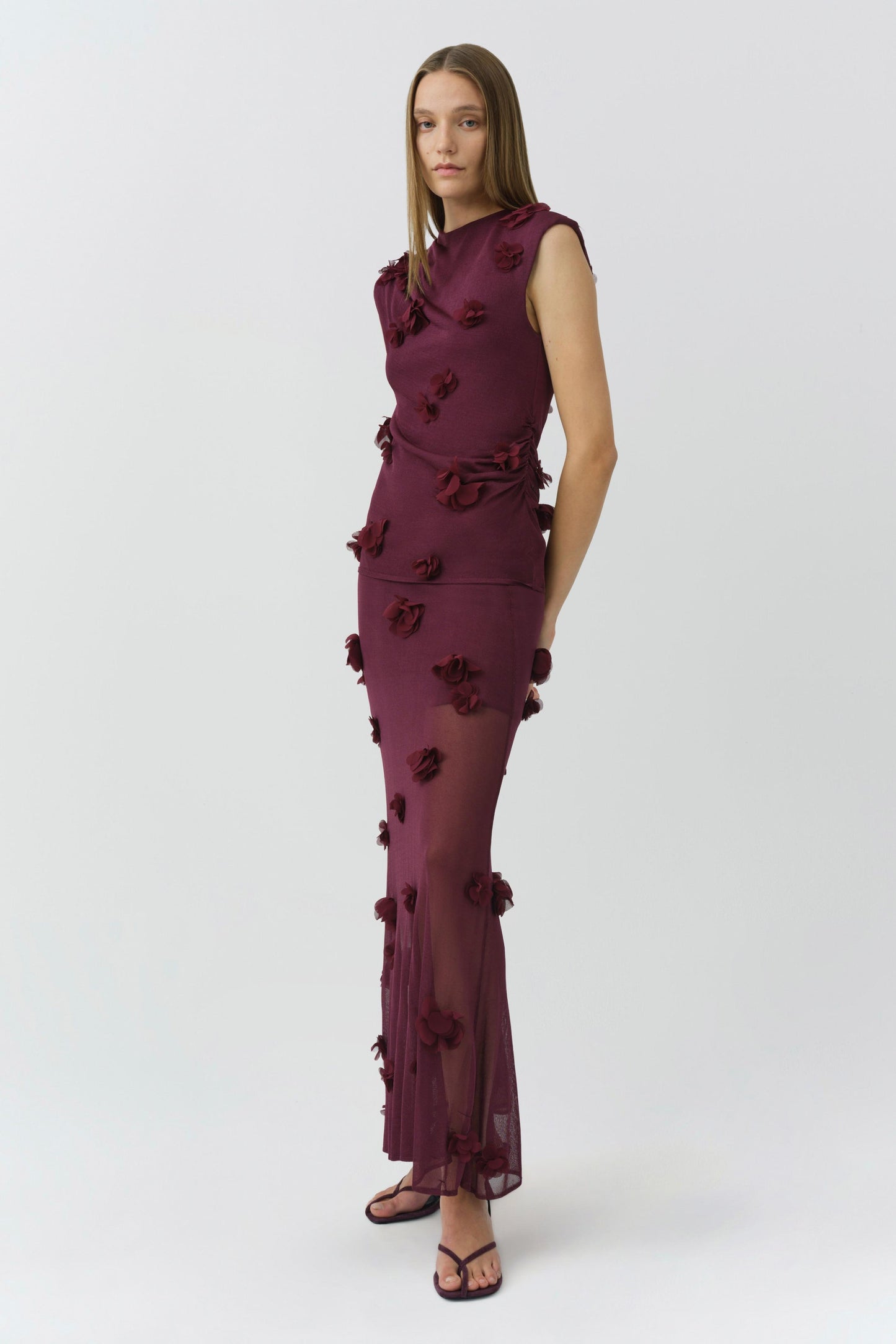 Cora Floral Applique Midi Skirt