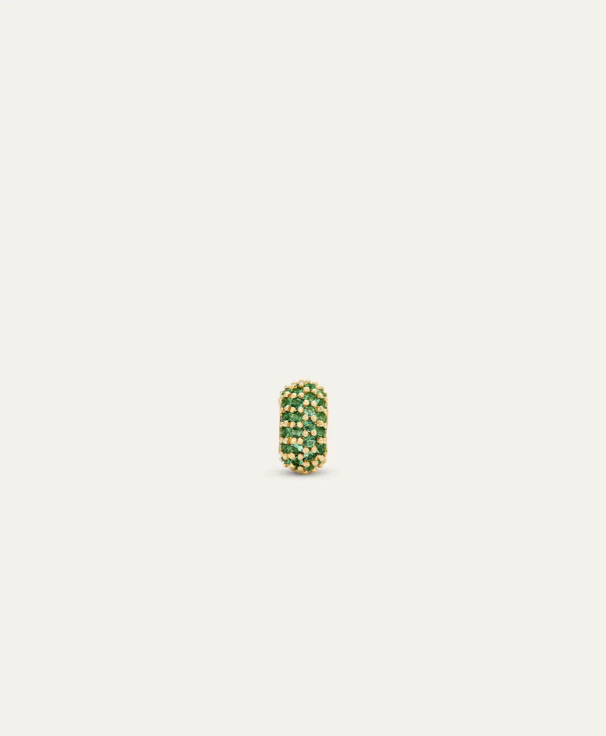 Wide Pavé Emerald Mini Bead