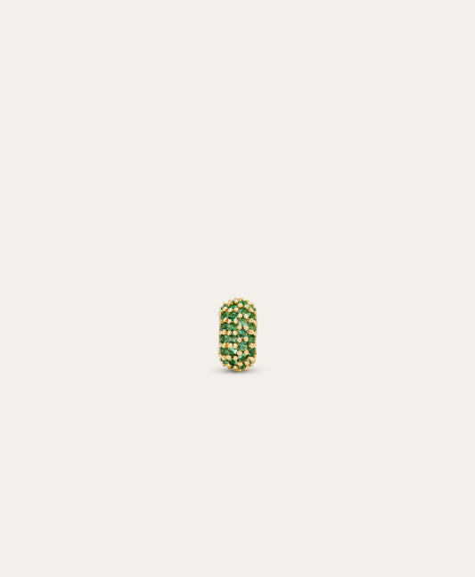 Wide Pavé Emerald Mini Bead