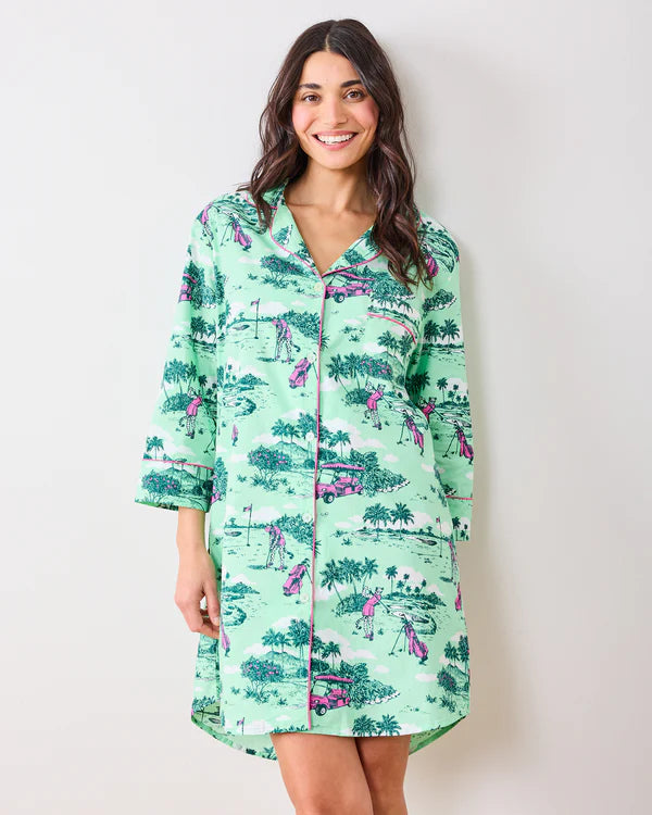 Sleep Shirt in Golf Toile - Print Fresh