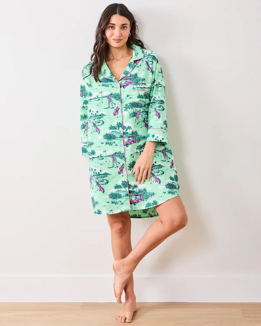 Sleep Shirt in Golf Toile - Print Fresh