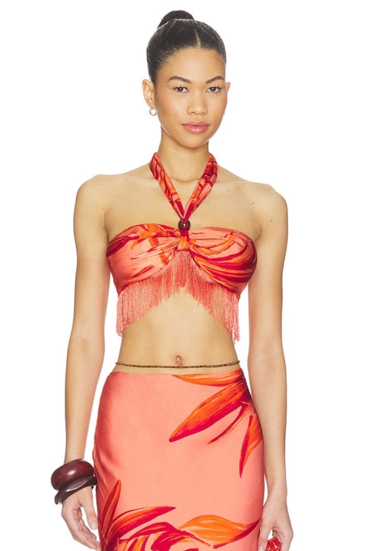Fringe Top in Terracotta