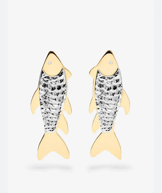 Gold and Silver Jaraqui Earrings- Zambia
