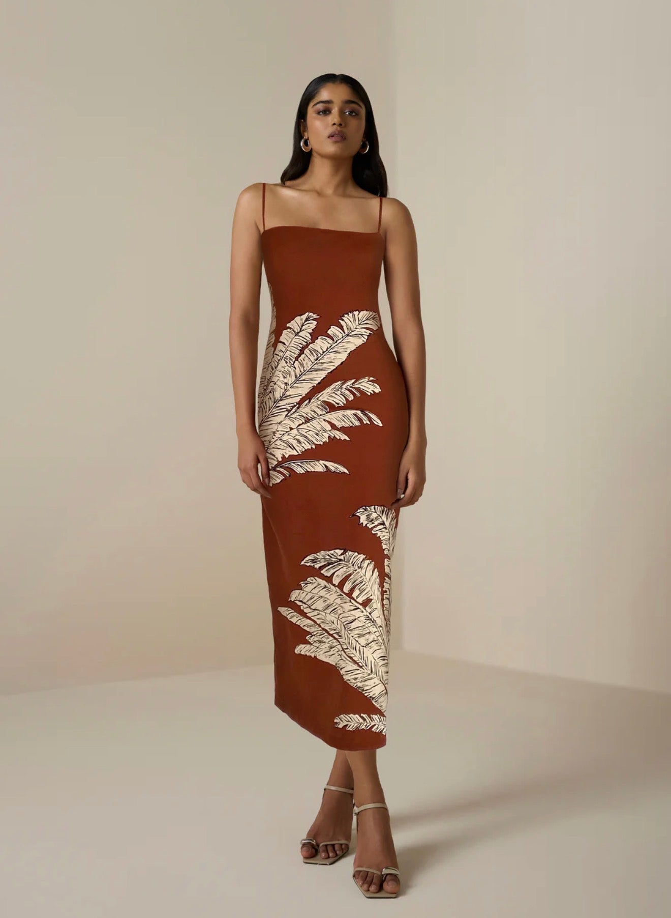 Palm Strappy Midi Dress - Hemant & Nandita