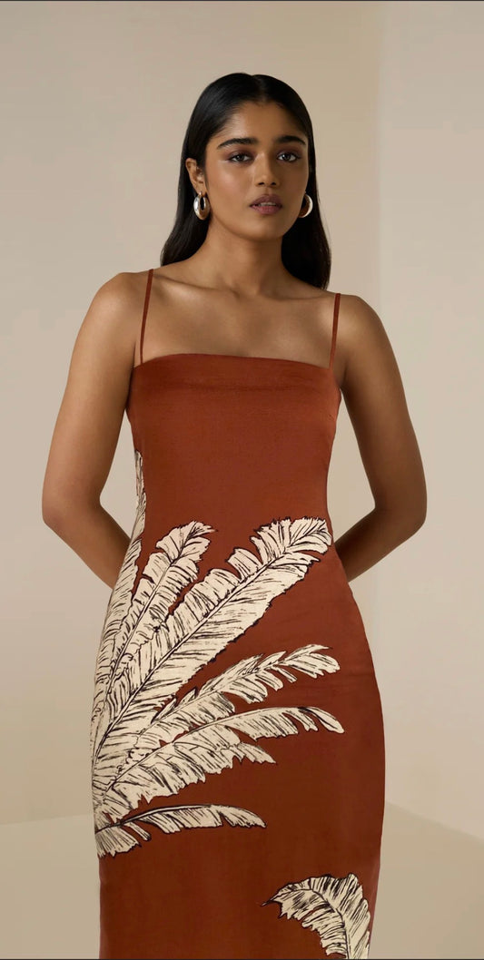 Palm Strappy Midi Dress - Hemant & Nandita
