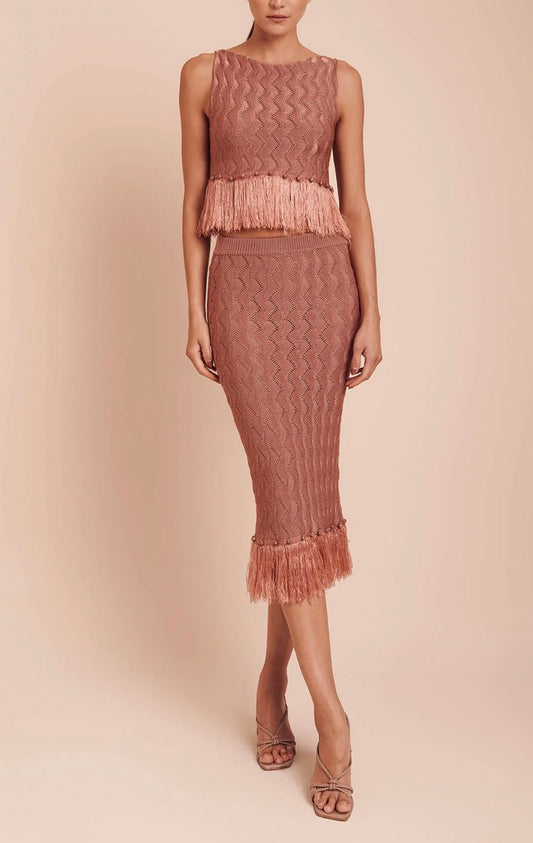 Lorenzo Skirt Rosewood Pink Texture