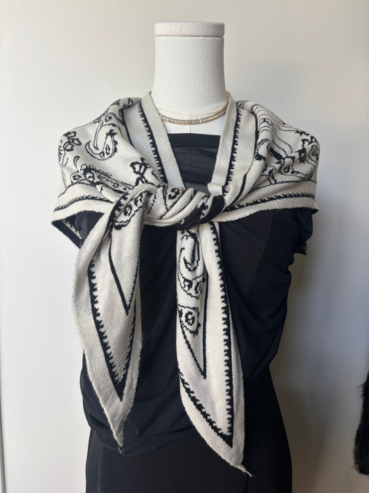Monroe Paisley Knit Scarf