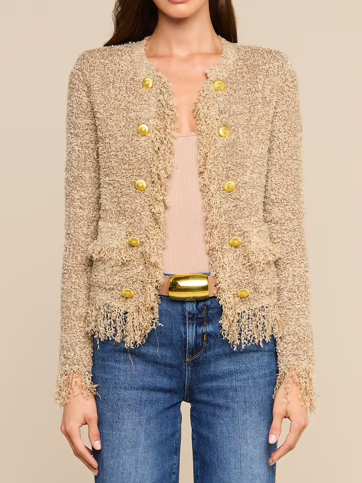 Mireille Fringe Trim Cardigan