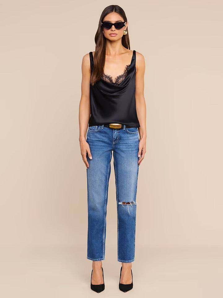 Evadne Cowl Neck Tank with Bra