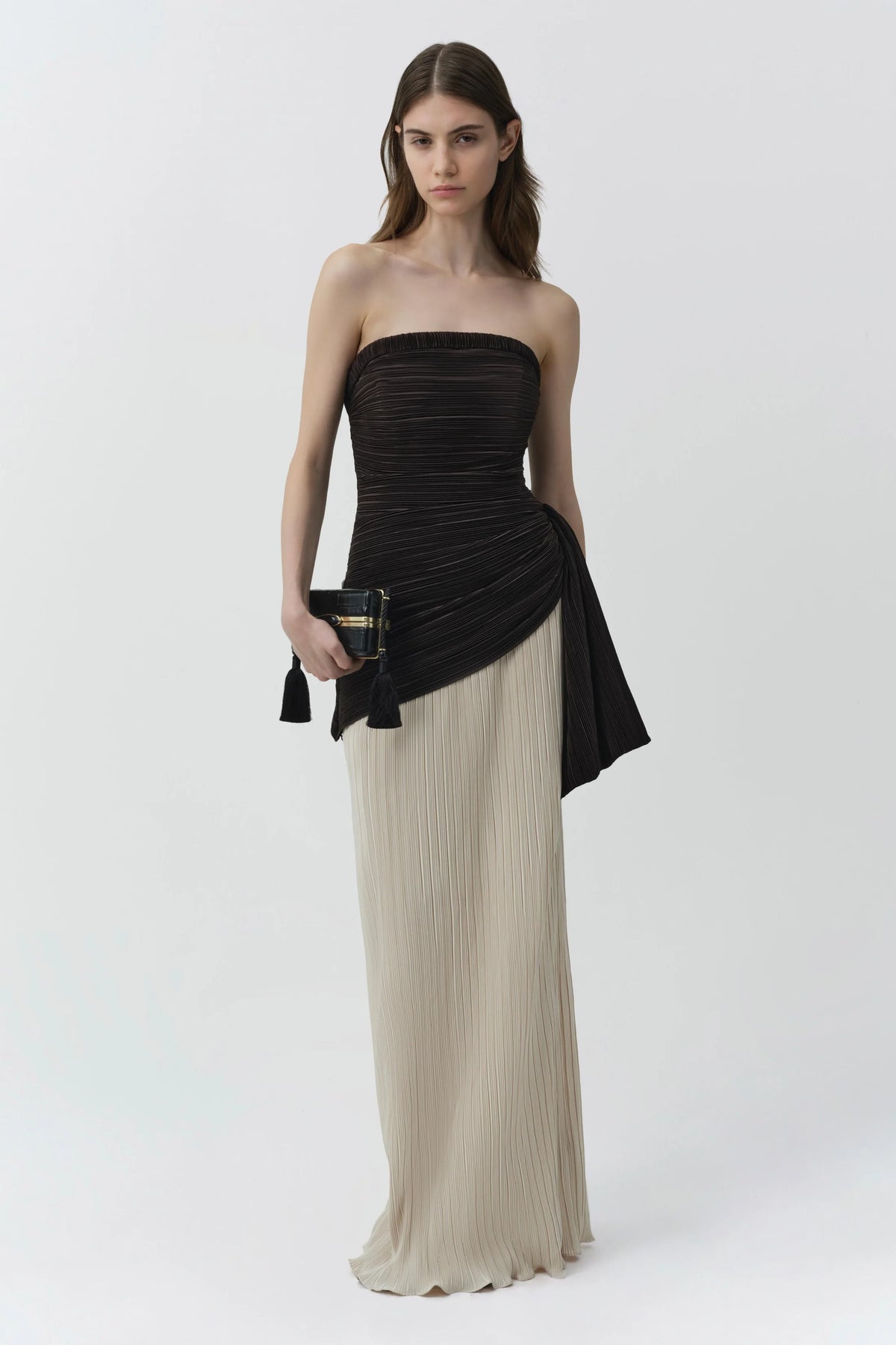 Laia Plissé Bustier Gown