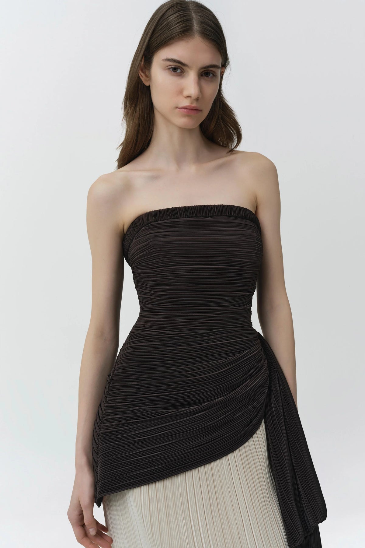 Laia Plissé Bustier Gown