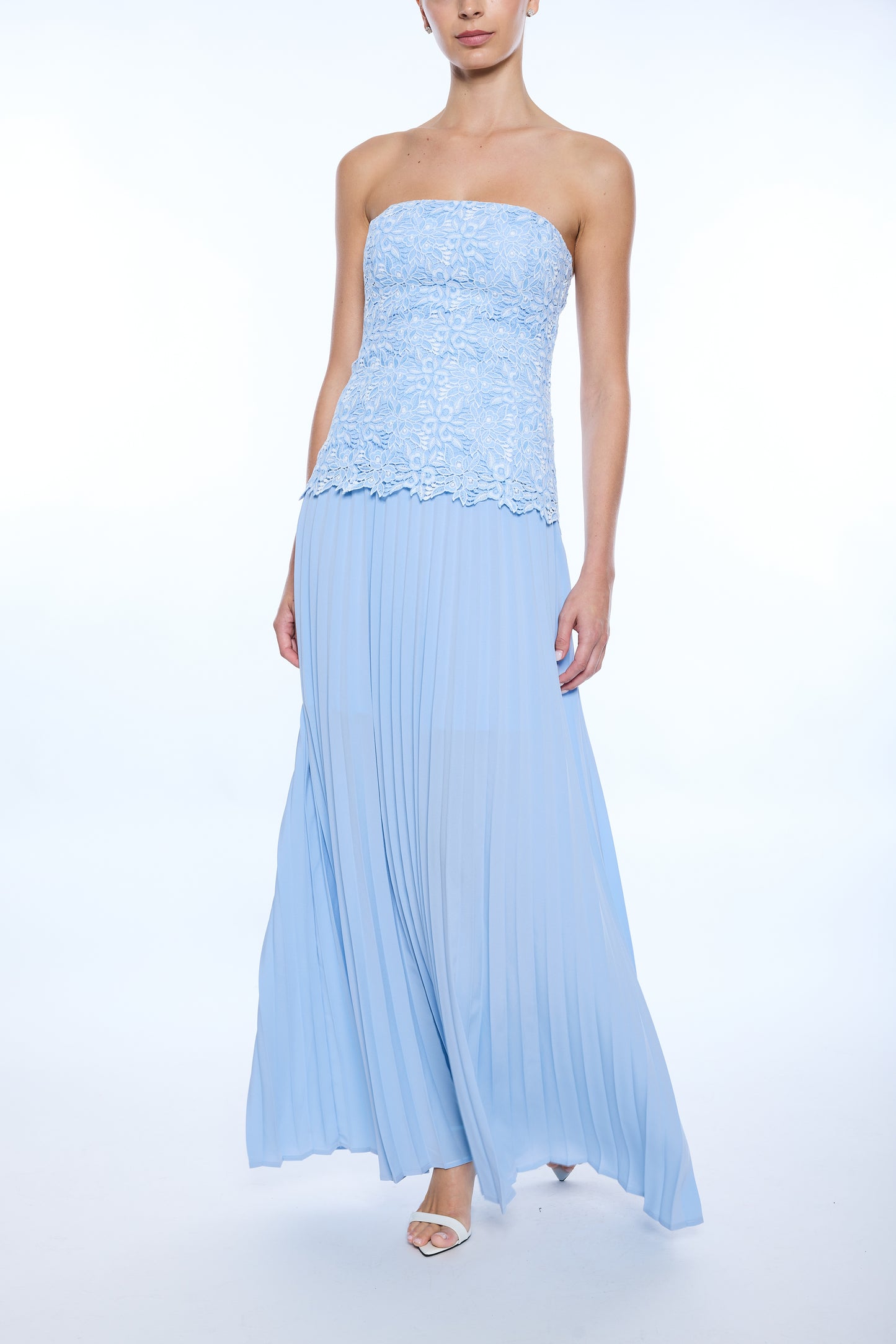 CODY TWO TONE LACE PLEAT DRESS