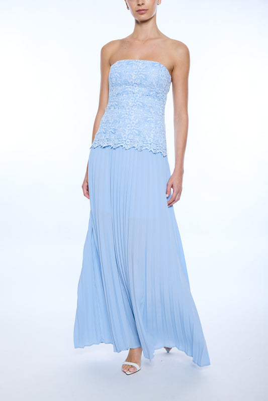 CODY TWO TONE LACE PLEAT DRESS