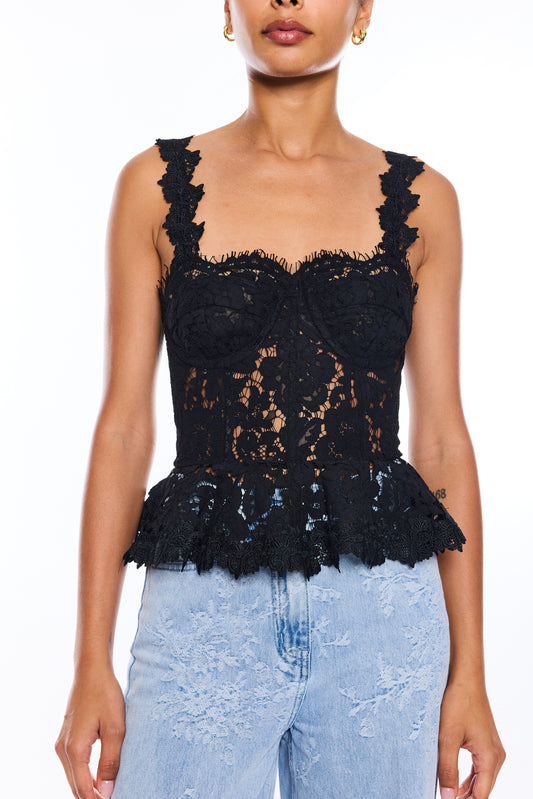 NICOLE MESH LACE BUSTIER