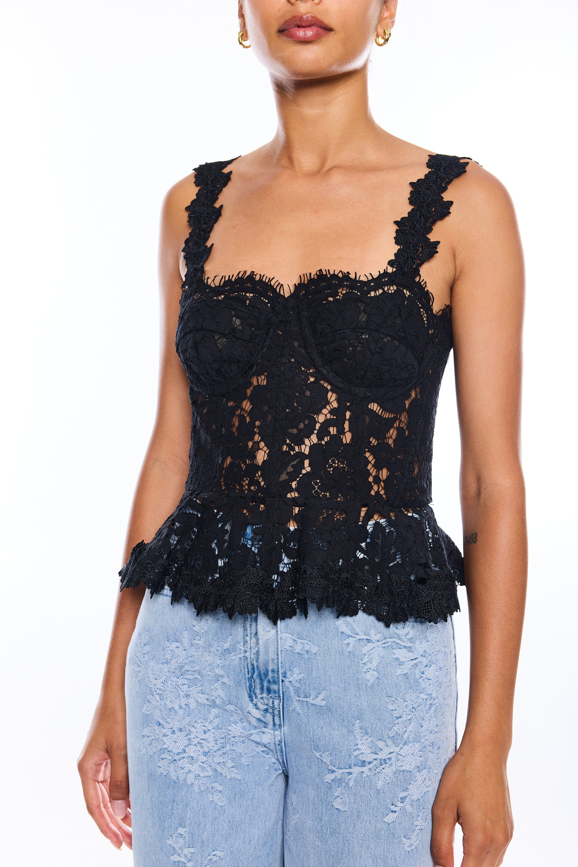 NICOLE MESH LACE BUSTIER