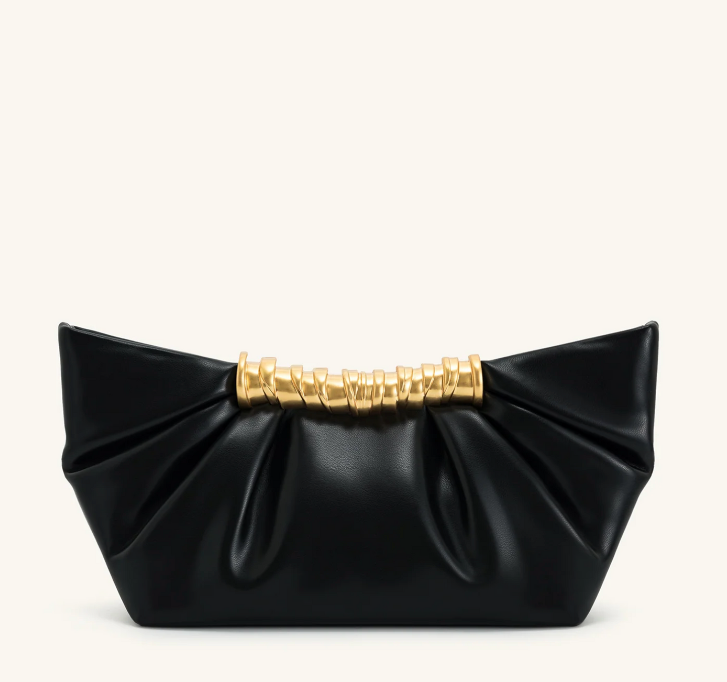 Leia Pleated Clutch - Black