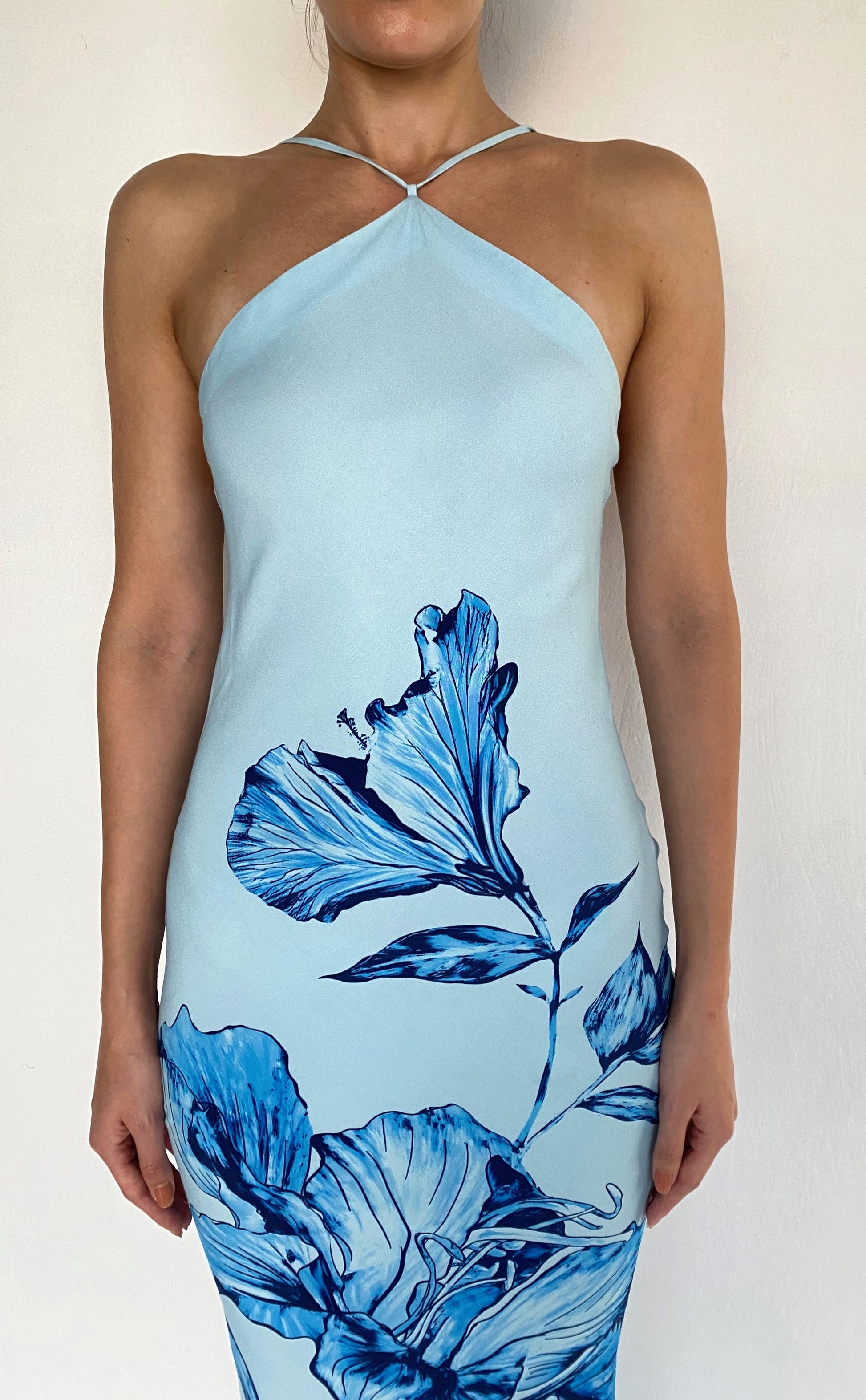 BIAS HALTER MAXI DRESS