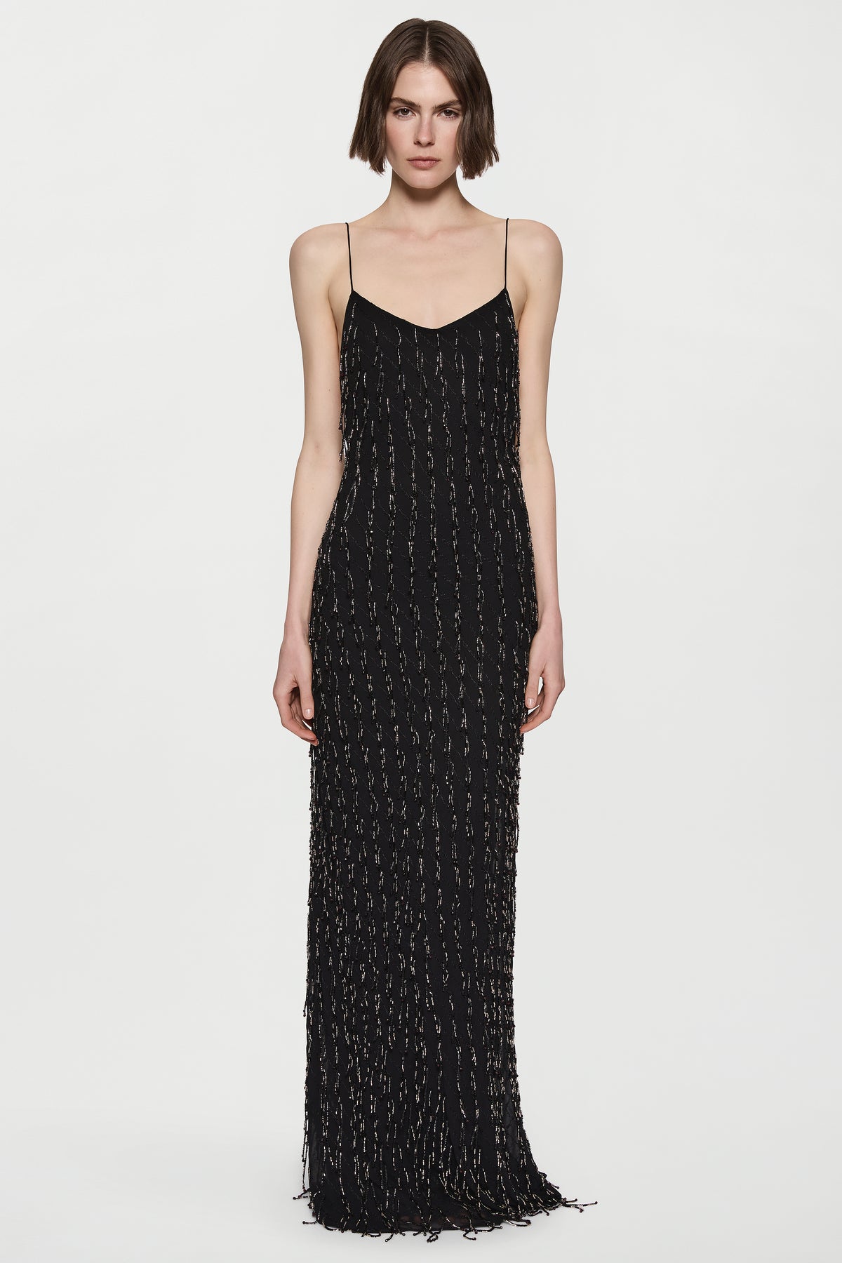 Fringe Beaded Slip Dress