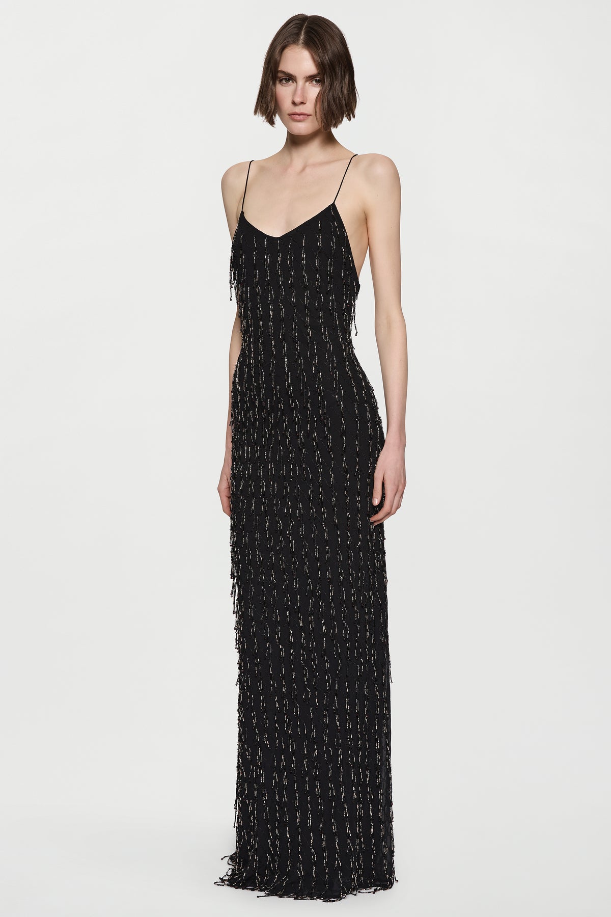 Fringe Beaded Slip Dress