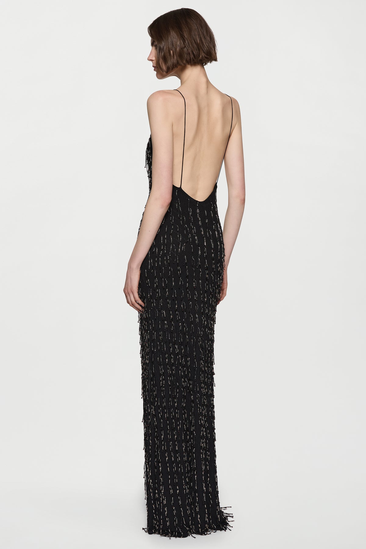 Fringe Beaded Slip Dress