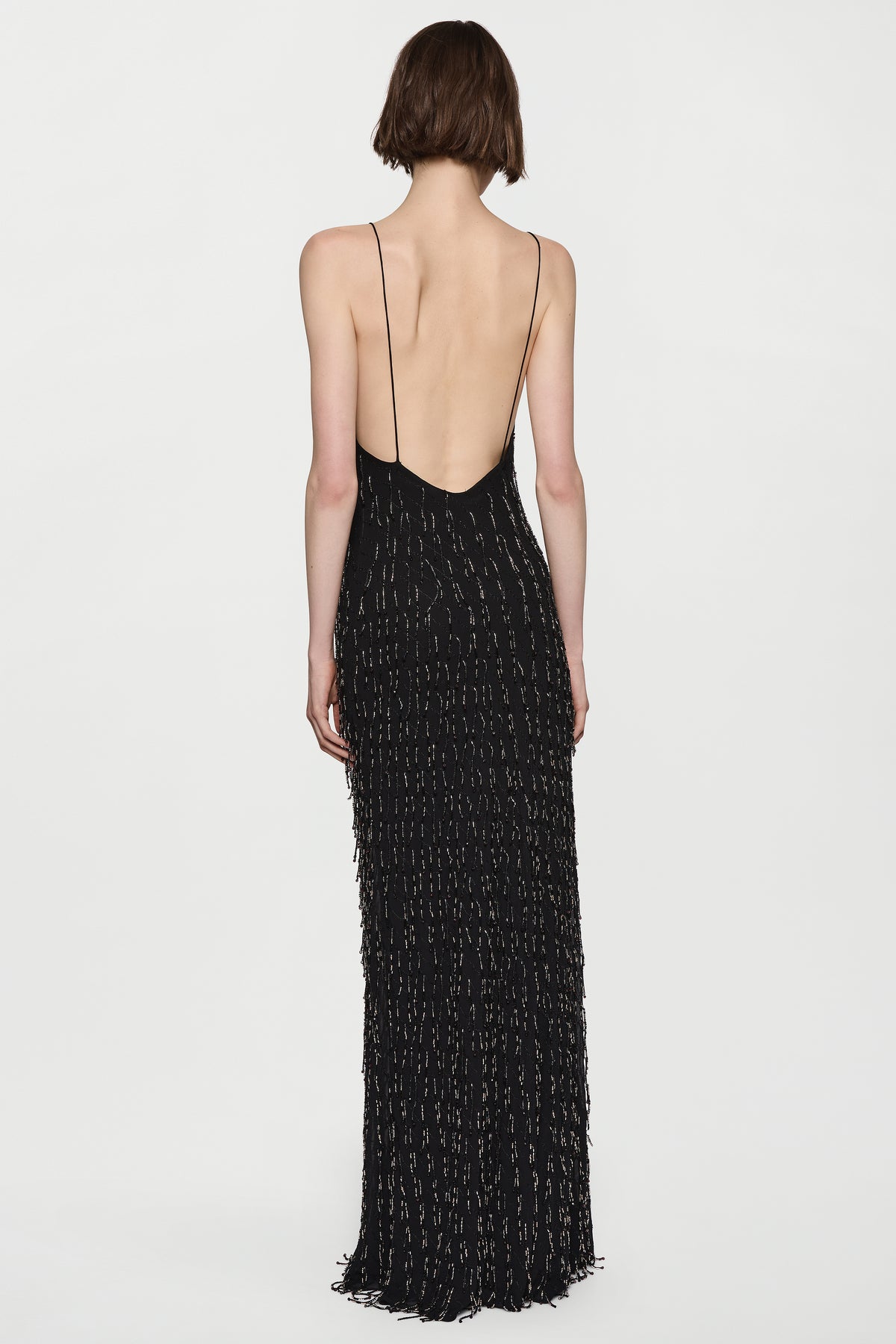Fringe Beaded Slip Dress